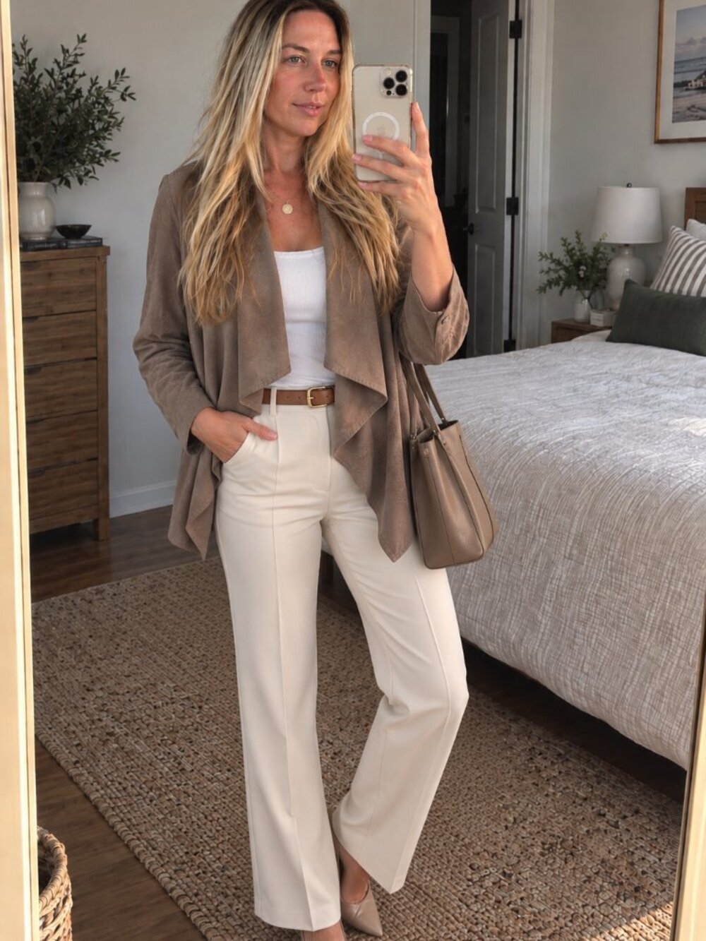 KUT from the Kloth Tayanita Faux Suede Draped Jacket Taupe M - Picture 2 of 6